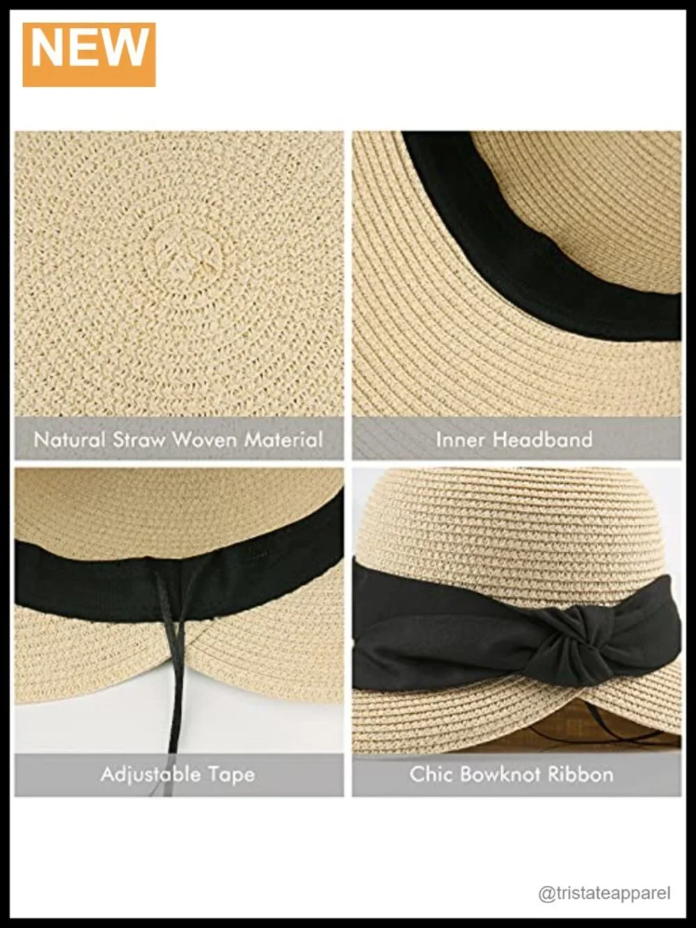 Women's Straw Sun Hat Wide Brim Foldable Panama Roll up Cap UPF50+